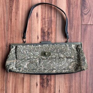 Nine West Tapestry Frame Clutch Shoulder Bag | Vintage Style | Y2K | Whimsygoth